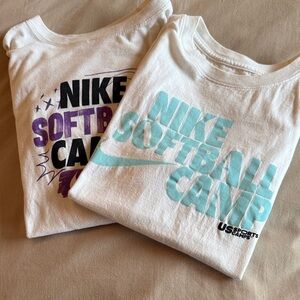 Nike White T-Shirts with Purple and Blue Graphics